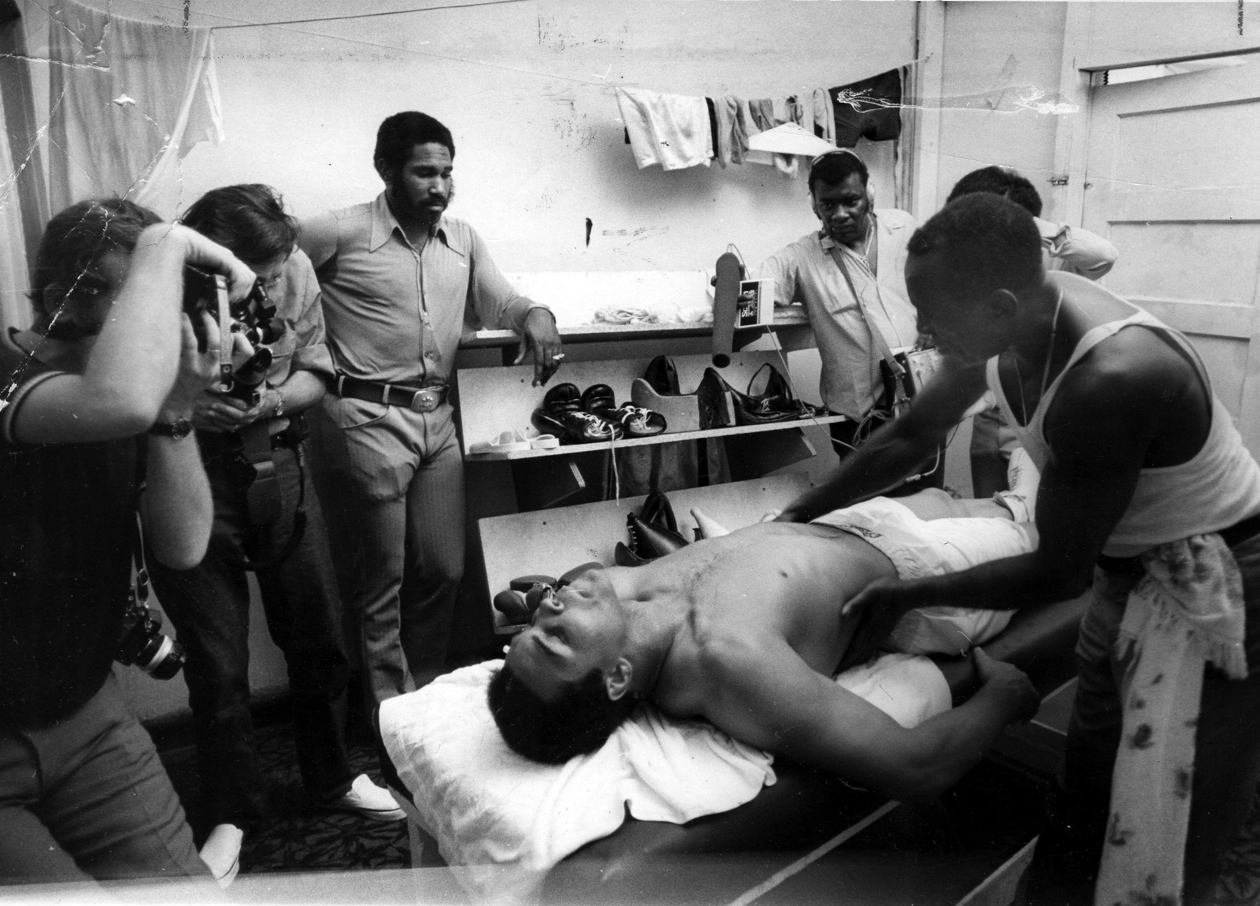 Feb. 25, 1971 - Florida, U.S. - February 25, 1971: Muhammad Ali gets a rub down by Luis Sarria after working out in Miami Beach's 5th Street gym., Image: 256440932, License: Rights-managed, Restrictions: * Florida Sun Sentinel Rights OUT *, Model Release: no, Credit line: Profimedia, Zuma Press - News